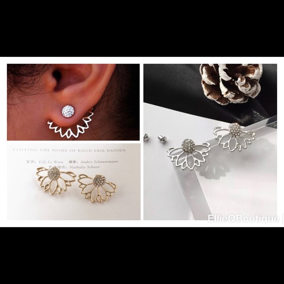 Jewelry - Lotus Jacket Earrings In Gold or Silver